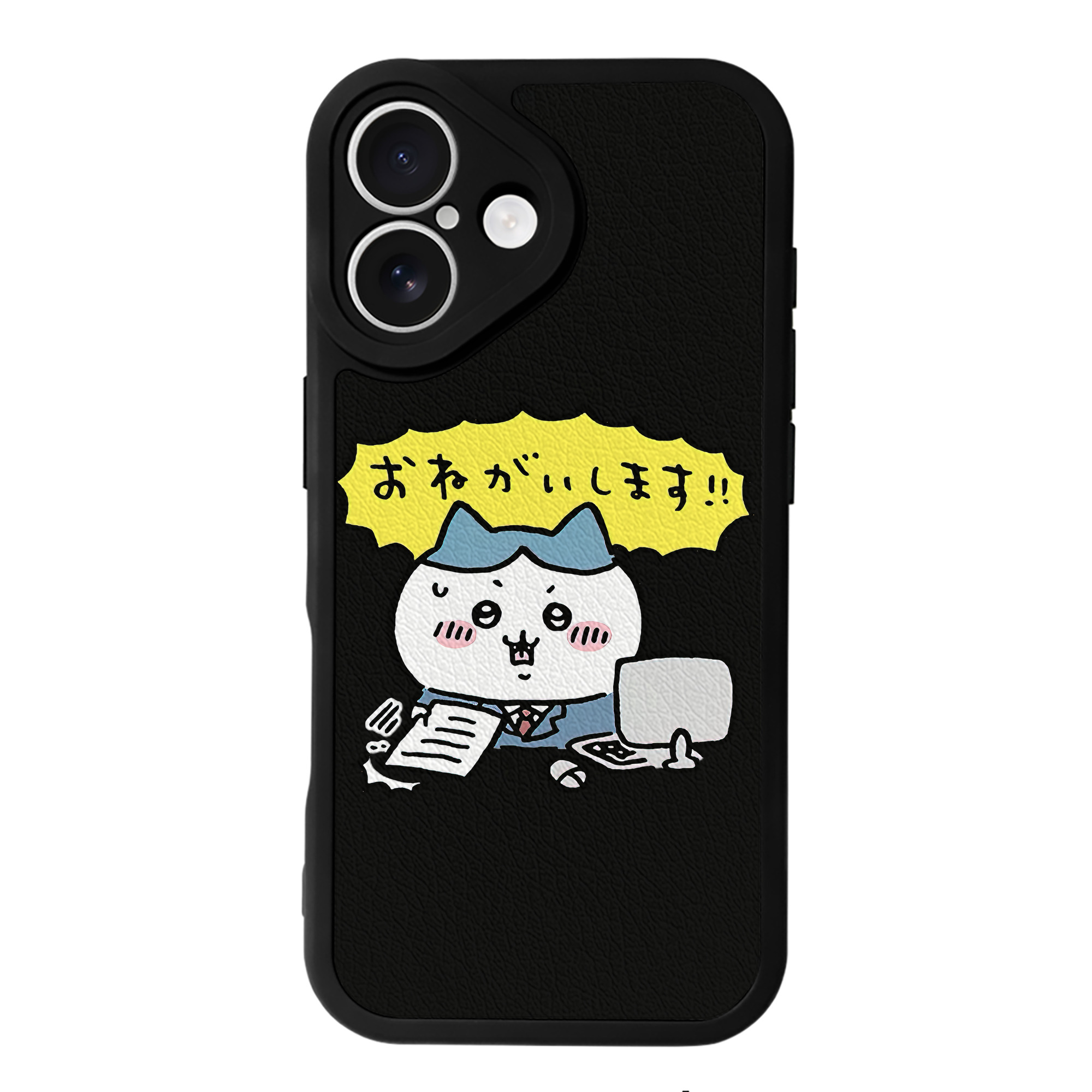 （画像用） ちいかわ ハチワレ Chii-kawa hachiware 【iPhone 16シリーズ対応】シリコンスマホケース（レザー調） 材質：シリコン
